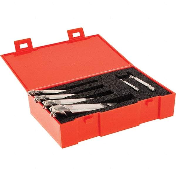 SGS - 1/8 to 1/2", 4 Flute Square End Mill Set - Uncoated, Solid Carbide, Double End, 1/8, 3/16, 1/4, 5/16, 3/8, 1/2" Shank Diam, Centercutting - Eagle Tool & Supply