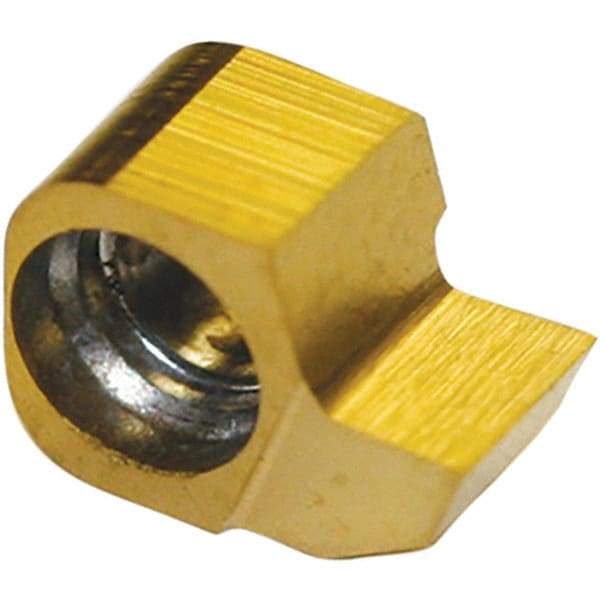 Tool-Flo - BNGR Grade GP4, 1.57mm Cutting Width Carbide Grooving Insert - 0.07" Max Depth of Cut, Right Hand, TiN Finish - Eagle Tool & Supply