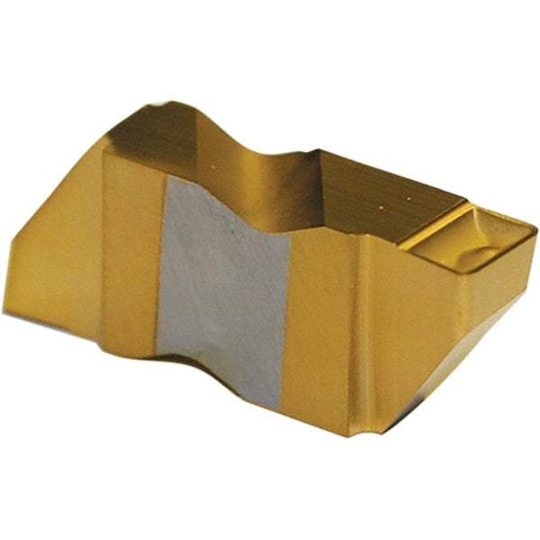 Tool-Flo - 3094FLG Grade GP3, 2.39mm Cutting Width Carbide Grooving Insert - 4.57mm Max Depth of Cut, Left Hand, 0.005 to 0.01" Corner Radius, TiN Finish - Eagle Tool & Supply