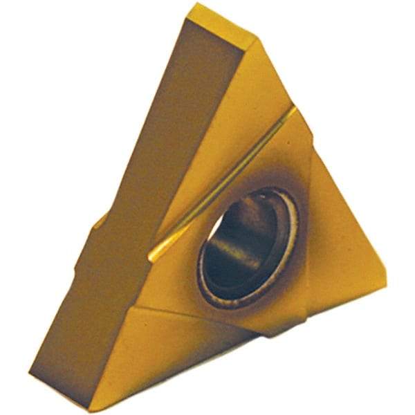 Tool-Flo - 43TNMA Grade GP3, 4.75mm Cutting Width Carbide Grooving Insert - 0.215" Max Depth of Cut, Neutral, TiN Finish - Eagle Tool & Supply