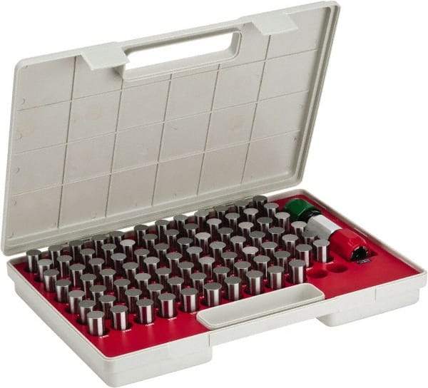 Starrett - 82 Piece, 0.751-0.832 Inch Diameter, Steel, Plug and Pin Gage Set - Minus 0.0002 Inch Tolerance, Class ZZ - Eagle Tool & Supply
