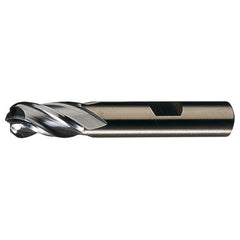 ‎5/16″ Dia. × 3/8″ Shank × 3/4″ DOC × 2-1/2″ OAL, HSSCoPM Bright, Spiral , 4 Flute, CW Helix, Weldon, Ballnose End Mill - Exact Industrial Supply