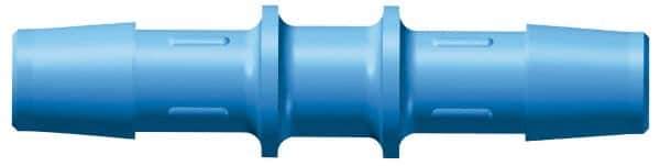 Made in USA - 3/16" Barb, HDPE Single Barbed Tube Straight Coupler - Blue, Male - Eagle Tool & Supply
