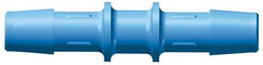 Made in USA - 3/16" Barb, HDPE Single Barbed Tube Straight Coupler - Blue, Male - Eagle Tool & Supply