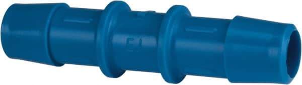 Made in USA - 1/2" Barb, HDPE Single Barbed Tube Straight Coupler - Blue, Male - Eagle Tool & Supply