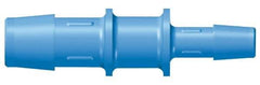 Made in USA - 5/8 x 1/2" Barb, HDPE Single Barbed Tube Reducer - Blue, Male - Eagle Tool & Supply