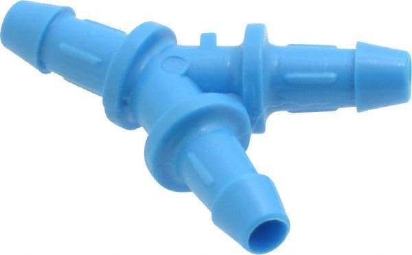Made in USA - 1/8" Barb, HDPE Single Barbed Tube Y Connector - Blue, Male - Eagle Tool & Supply