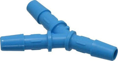 Made in USA - 1/4" Barb, HDPE Single Barbed Tube Y Connector - Blue, Male - Eagle Tool & Supply
