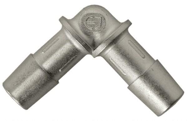 Made in USA - 0.495" Tube ID, Metal Barbed Tube Elbow - Stainless Steel - Eagle Tool & Supply