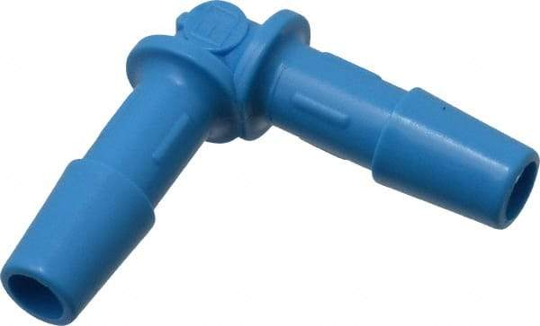 Made in USA - 1/4" Barb, HDPE Single Barbed Tube Elbow - Blue, Male - Eagle Tool & Supply