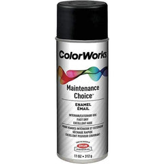 Krylon - Black, Flat, Enamel Spray Paint - 15 to 18 Sq Ft per Can, 16 oz Container, Use on General Industrial Maintenance & Touch-up Work - Eagle Tool & Supply
