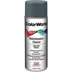 Krylon - Dark Machinery Gray, Enamel Spray Paint - 15 to 18 Sq Ft per Can, 16 oz Container, Use on General Industrial Maintenance & Touch-up Work - Eagle Tool & Supply