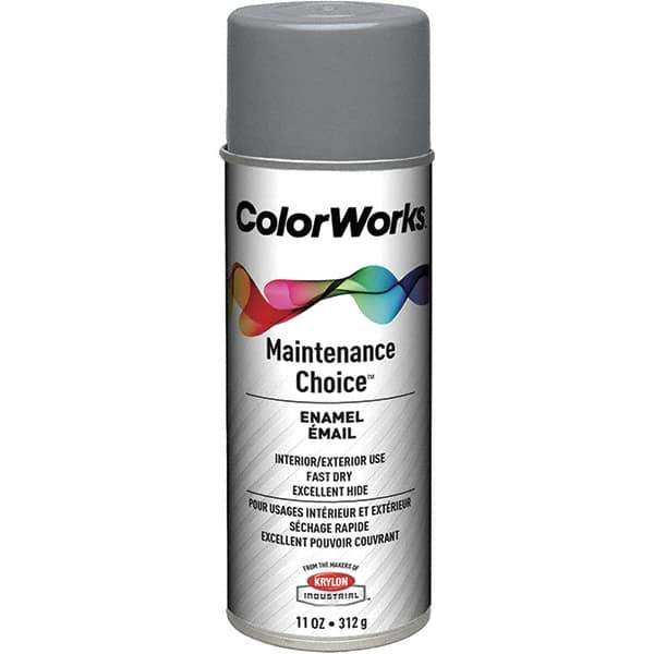 Krylon - Industrial Gray, Enamel Spray Paint - 15 to 18 Sq Ft per Can, 16 oz Container, Use on General Industrial Maintenance & Touch-up Work - Eagle Tool & Supply