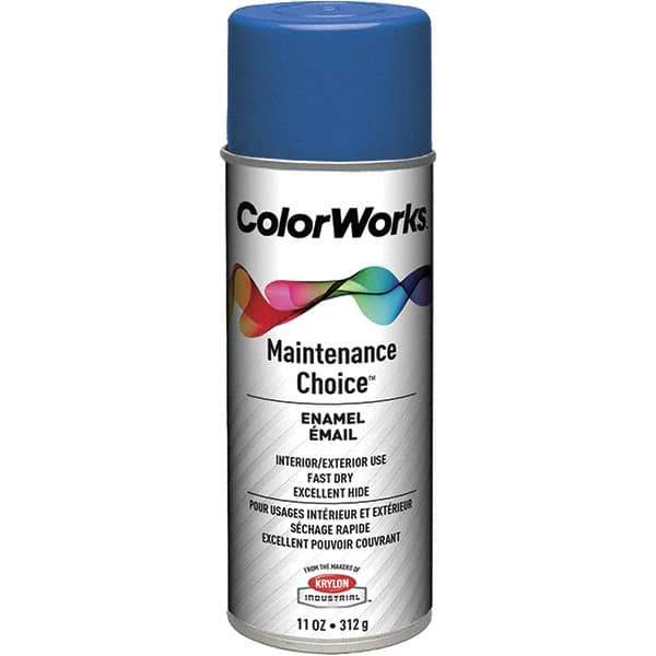Krylon - Royal Blue, Enamel Spray Paint - 15 to 18 Sq Ft per Can, 16 oz Container, Use on General Industrial Maintenance & Touch-up Work - Eagle Tool & Supply