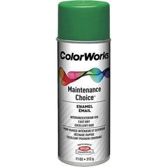 Krylon - Emerald Green, Enamel Spray Paint - 15 to 18 Sq Ft per Can, 16 oz Container, Use on General Industrial Maintenance & Touch-up Work - Eagle Tool & Supply