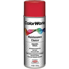 Krylon - Safety Red, Enamel Spray Paint - 15 to 18 Sq Ft per Can, 16 oz Container, Use on General Industrial Maintenance & Touch-up Work - Eagle Tool & Supply