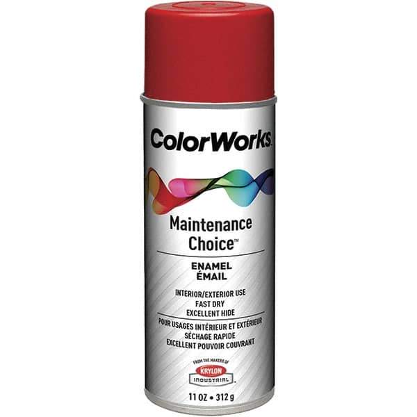 Krylon - Cherry Red, Enamel Spray Paint - 15 to 18 Sq Ft per Can, 16 oz Container - Eagle Tool & Supply
