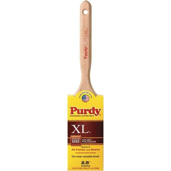 Purdy - 2-1/2" Flat Synthetic Sash Brush - 2-15/16" Bristle Length, 6" Wood Fluted Handle - Eagle Tool & Supply