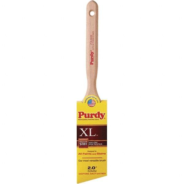 Purdy - 2" Angled Synthetic Sash Brush - 2-11/16" Bristle Length, 6" Wood Fluted Handle - Eagle Tool & Supply