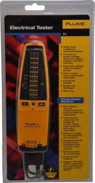 Fluke - 12 VAC/VDC to 600 VAC/VDC, Voltage Tester - LCD and LED Display, +/-2% Basic DC Accuracy, AAA Power Supply - Eagle Tool & Supply