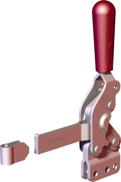 De-Sta-Co - 1,000 Lb Holding Capacity, Vertical Handle, Manual Hold Down Toggle Clamp - 64° Handle Movement, 76° Bar Opening, Solid Bar, Straight Base, Carbon Steel - Eagle Tool & Supply