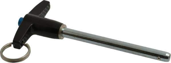 Gibraltar - 1/4" Diam, 2-1/2" Usable Length, T Handle, Quick Release Pin - Grade 4130 Steel, Zinc-Plated Finish - Eagle Tool & Supply
