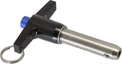 Gibraltar - 5/8" Diam, 2" Usable Length, T Handle, Quick Release Pin - Grade 17-4 Stainless Steel, Bright Finish - Eagle Tool & Supply