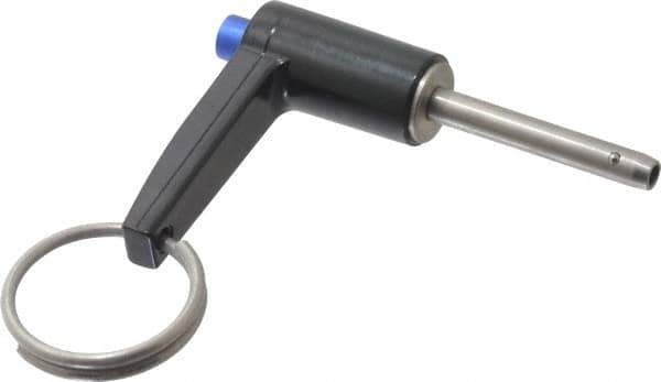 Gibraltar - 3/16" Diam, 1" Usable Length, L Handle, Quick Release Pin - Grade 17-4 Stainless Steel, Bright Finish - Eagle Tool & Supply