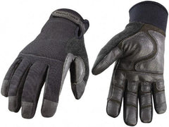 Youngstown - Size XL (10) Synthetic Leather/Microfleece Waterproof & Cold & Heat Protection Work Gloves - For General Purpose, Uncoated, Hook & Loop Cuff, Full Fingered, Stealth, Paired - Eagle Tool & Supply