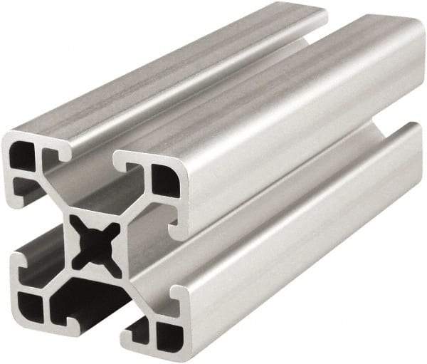 80/20 Inc. - 145 Inches Long x 1-1/2 Inches Wide x 1 Inch High, T Slotted Aluminum Extrusion - 0.781 Square Inches, Clear Anodized Finish - Eagle Tool & Supply