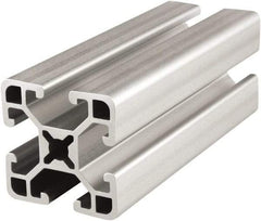 80/20 Inc. - 145 Inches Long x 1-1/2 Inches Wide x 1 Inch High, T Slotted Aluminum Extrusion - 0.781 Square Inches, Clear Anodized Finish - Eagle Tool & Supply