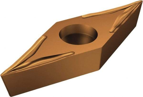 Sandvik Coromant - VBGT330 UM Grade 1115 Carbide Turning Insert - TiAlN/AlCr2O3 Finish, 35° Diamond, 3/8" Inscr Circle, 3/16" Thick, 0.2mm Corner Radius - Eagle Tool & Supply