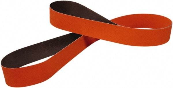 3M - 2" Wide x 72" OAL, 120 Grit, Ceramic Abrasive Belt - Ceramic, Coated, J Weighted Cloth Backing, Series 723D - Eagle Tool & Supply