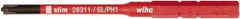 Wiha - 44mm Drive, #1 Reversible Phillips/Slotted Screwdriver Bit - 75mm OAL - Eagle Tool & Supply