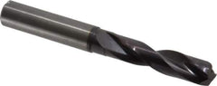 Guhring - 7/16" 140° Spiral Flute Solid Carbide Screw Machine Drill Bit - FIREX Finish, Right Hand Cut, 55mm Flute Length, 102mm OAL, SU Point, Straight Shank, Through Coolant - Eagle Tool & Supply