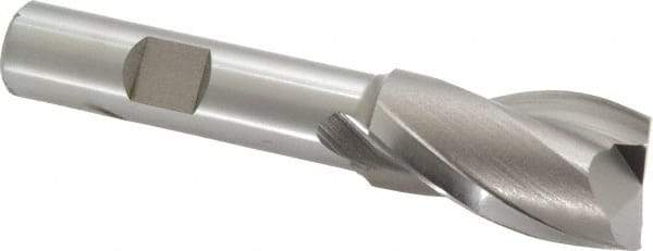 Hertel - 3/4", 1-5/16" LOC, 1/2" Shank Diam, 3-5/16" OAL, 2 Flute, Cobalt Square End Mill - Single End, Uncoated, Spiral Flute, 30° Helix, Centercutting, Right Hand Cut, Right Hand Flute - Eagle Tool & Supply