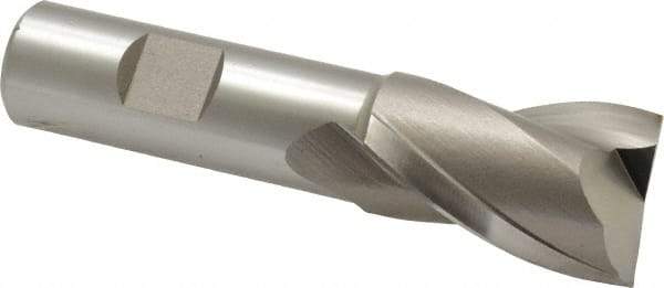 Hertel - 1", 1-1/2" LOC, 3/4" Shank Diam, 3-3/4" OAL, 2 Flute, Cobalt Square End Mill - Single End, Uncoated, Spiral Flute, 30° Helix, Centercutting, Right Hand Cut, Right Hand Flute - Eagle Tool & Supply