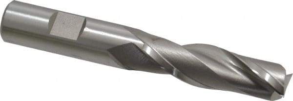 Hertel - 5/8", 2" LOC, 5/8" Shank Diam, 4-1/8" OAL, 2 Flute, Cobalt Square End Mill - Single End, Uncoated, Spiral Flute, 30° Helix, Centercutting, Right Hand Cut, Right Hand Flute - Eagle Tool & Supply