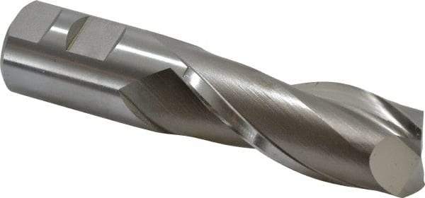 Hertel - 1-1/4", 3" LOC, 1-1/4" Shank Diam, 5-1/2" OAL, 2 Flute, Cobalt Square End Mill - Single End, Uncoated, Spiral Flute, 30° Helix, Centercutting, Right Hand Cut, Right Hand Flute - Eagle Tool & Supply