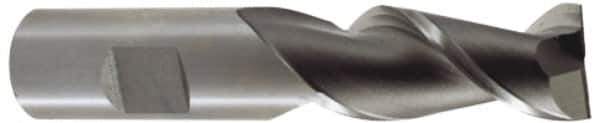 Hertel - 3/8", 2-1/2" LOC, 3/8" Shank Diam, 4-1/4" OAL, 2 Flute, Cobalt Square End Mill - Single End, Uncoated, Spiral Flute, 30° Helix, Centercutting, Right Hand Cut, Right Hand Flute - Eagle Tool & Supply