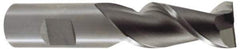 Hertel - 3/8", 2-1/2" LOC, 3/8" Shank Diam, 4-1/4" OAL, 2 Flute, Cobalt Square End Mill - Single End, Uncoated, Spiral Flute, 30° Helix, Centercutting, Right Hand Cut, Right Hand Flute - Eagle Tool & Supply