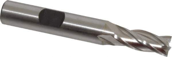 Hertel - 5/16", 3/4" LOC, 3/8" Shank Diam, 2-1/2" OAL, 4 Flute, Cobalt Square End Mill - Single End, Uncoated, Spiral Flute, 30° Helix, Centercutting, Right Hand Cut, Right Hand Flute - Eagle Tool & Supply