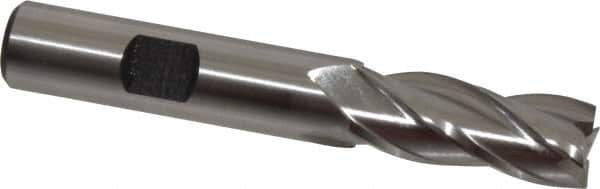 Hertel - 1/2", 1-1/4" LOC, 1/2" Shank Diam, 3-1/4" OAL, 4 Flute, Cobalt Square End Mill - Single End, Uncoated, Spiral Flute, 30° Helix, Centercutting, Right Hand Cut, Right Hand Flute - Eagle Tool & Supply