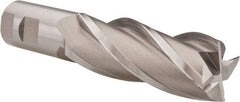 Hertel - 1-1/2", 4" LOC, 1-1/4" Shank Diam, 6-1/2" OAL, 4 Flute, Cobalt Square End Mill - Single End, Uncoated, Spiral Flute, 30° Helix, Centercutting, Right Hand Cut, Right Hand Flute - Eagle Tool & Supply