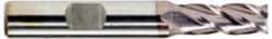 Hertel - 7/16", 1-3/4" LOC, 3/8" Shank Diam, 3-3/4" OAL, 4 Flute, High Speed Steel Square End Mill - Single End, TiCN Finish, Spiral Flute, 30° Helix, Centercutting, Right Hand Cut, Right Hand Flute - Eagle Tool & Supply