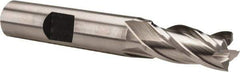 Hertel - 11/32", 3/4" LOC, 3/8" Shank Diam, 2-1/2" OAL, 4 Flute, High Speed Steel Square End Mill - Single End, Uncoated, Spiral Flute, 30° Helix, Centercutting, Right Hand Cut, Right Hand Flute - Eagle Tool & Supply