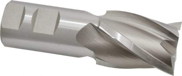 Hertel - 1-1/2", 2" LOC, 1-1/4" Shank Diam, 4-1/2" OAL, 4 Flute, High Speed Steel Square End Mill - Single End, Uncoated, Spiral Flute, 30° Helix, Centercutting, Right Hand Cut, Right Hand Flute - Eagle Tool & Supply