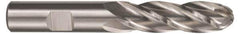Hertel - 3/8" Diam, 1-1/2" LOC, 4 Flute High Speed Steel Ball End Mill - Uncoated, Single End, 3-1/4" OAL, 3/8" Shank Diam, Spiral Flute - Eagle Tool & Supply