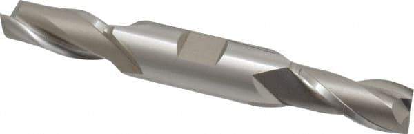 Hertel - 17/32", 1-1/8" LOC, 5/8" Shank Diam, 4-1/2" OAL, 2 Flute, High Speed Steel Square End Mill - Double End, Uncoated, Spiral Flute, 30° Helix, Centercutting, Right Hand Cut, Right Hand Flute - Eagle Tool & Supply