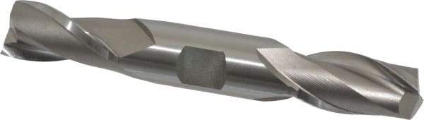 Hertel - 23/32", 1-5/16" LOC, 3/4" Shank Diam, 5" OAL, 2 Flute, High Speed Steel Square End Mill - Double End, Uncoated, Spiral Flute, 30° Helix, Centercutting, Right Hand Cut, Right Hand Flute - Eagle Tool & Supply